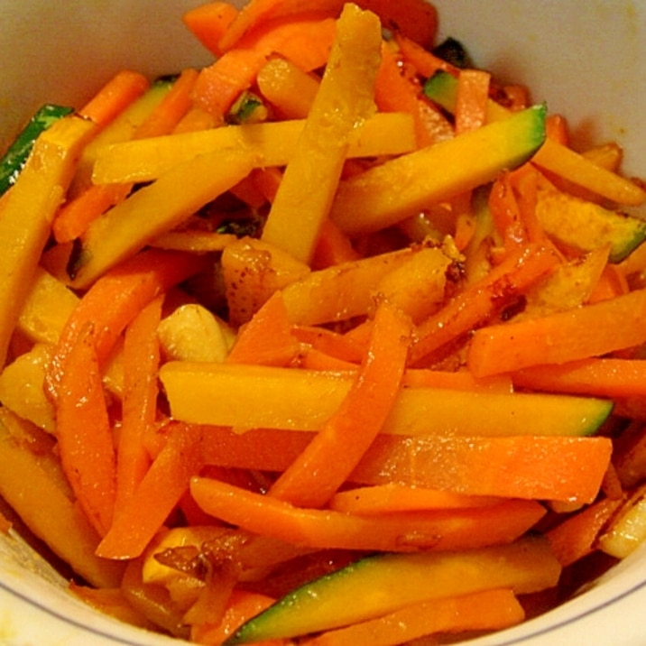 南瓜と人参のちょっと洋風きんぴら レシピ 作り方 By ねあっっ 楽天レシピ